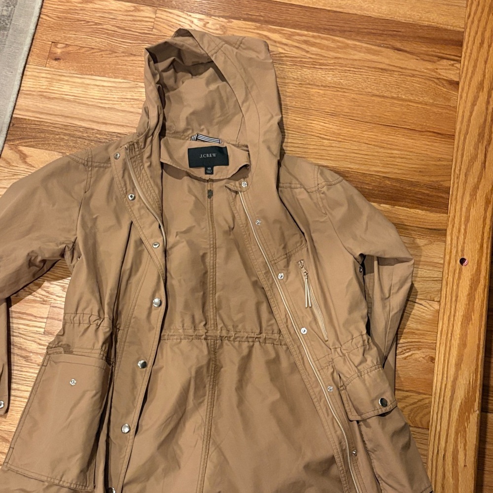 J. Crew Hooded Anorak Jacket in Camel